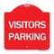 Signmission Designer Series Sign-Visitors Parking, Red & White Aluminum Sign, 18" x 18", RW-1818-24618 A-DES-RW-1818-24618 - alternate 1